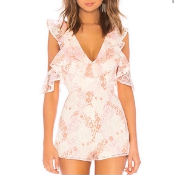 Lovers + Friends Pants - LOVERS + FRIENDS Floral Lace Abella Romper